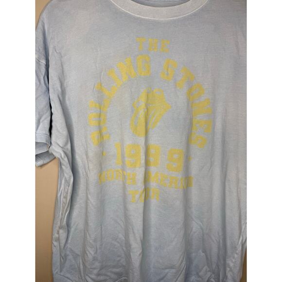 American Eagle Oversized Graphic Womens Tee Shirt Light Blue & Yellow - Picture 3 of 4